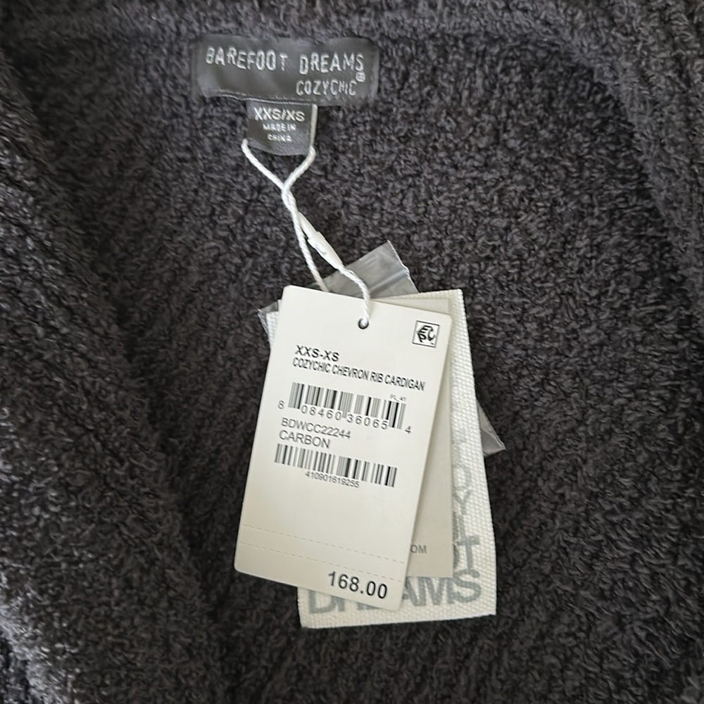 NWT Barefoot Dreams cozy chic chevron rib cardigan - Picture 2 of 4